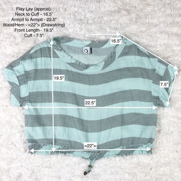 Anthropologie Akemi + Kin Striped Cropped Top, M - Picture 7 of 8